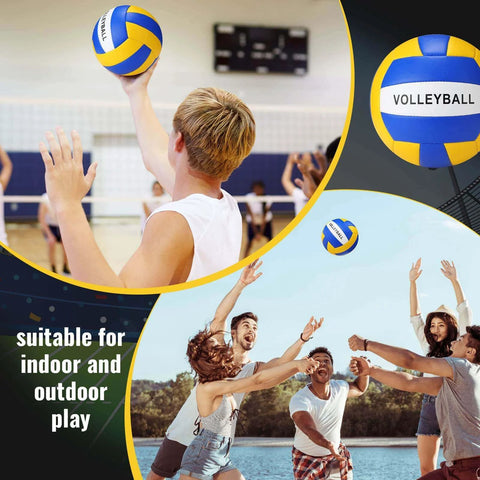4 Pcs Sport Balls Set Official Size Athletic Balls Include Soccer, Football, Basketball, Volleyball for indoor outdoor play