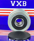 Front view of F-553099 Alternator Freewheel Clutch Pulley Bearing with cover, suitable for Volvo vehicles, on branded VXB background.