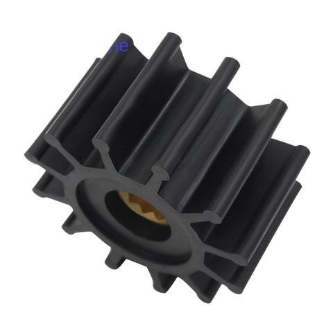 Marine impeller kit replacement compatible with Volvo Penta MD and TMD engines from 3.0L to 8.2L, close-up of rubber blade and brass insert