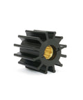 Full Power Plus Inboard Impeller Replacement for Volvo Penta F5C 876120-7 834794, close-up view showing black rubber fins and brass hub