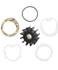 Marine impeller kit replacement compatible with Volvo Penta MD and TMD engines from 3.0L to 8.2L, 12 blade rubber, brass insert
