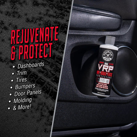 Vinyl Rubber And Plastic Dressing For Tires Trim And Surfaces Delivers A Non Greasy Dry To The Touch Shine 16 oz bottle in car door pocket