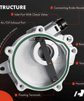 Solid Vacuum Pump For VW And Audi Cars That Fits Jetta 2005 To 2014, diagram showing inlet port, rotor, vane, and housing structure.