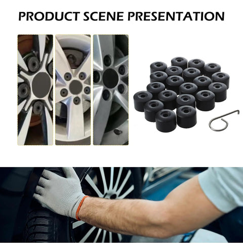 20 Pieces 17mm Car Wheel Lug Nut Covers With Removal Tool For VW Jetta Beetle Passat GTI CC Black ABS Plastic