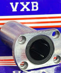 LMH30LUU 30mm Flanged Ball Bushing CNC Linear Motion Bearing 30x45x123mm on a blue background.