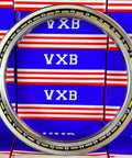 VF065CP0 Thin Section Bearing 6-1/2" x 8x3/4" inch chrome steel ball bearing with brass cage, front view.