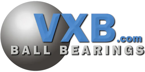Logo of VXB.com, a supplier specializing in ball bearings, featuring a silver ball and blue lettering.