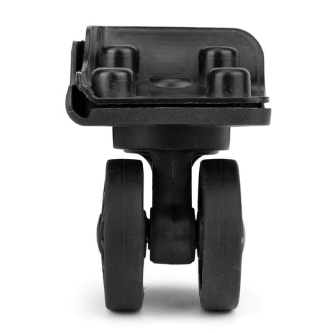 Replacement Luggage Wheel W149-2 Dual Spinner Wheels for Suitcase Repair, front view showcasing dual wheel design and mounting plate.