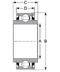 W208PPB5 Agriculture Heavy Duty Disc Harrow Bearing, 1 1/8" inch Square Bore, Non-Relubricable, Two Triple Lip Seals - VXB Ball Bearings