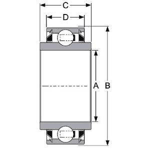 W208PPB5 Agriculture Heavy Duty Disc Harrow Bearing, 1 1/8" inch Square Bore, Non-Relubricable, Two Triple Lip Seals - VXB Ball Bearings