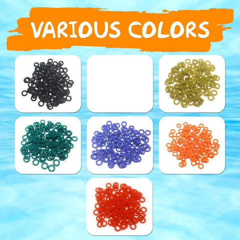 Bass Fishing Wacky Rigging O Rings 125 Pack Black For Wacky Tool And Neko Style Lure Rigs in various colors