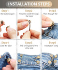 Installation steps for Eight Set Pant Waist Tightener Pins For Loose Jeans No Sewing Or Tools Reusable Waist Cincher Clips