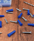 #10-12 Wall Anchors and Screws Kit 220pcs with Plastic Anchors and Galvanized Screws, Includes Drill Bit and Storage Box