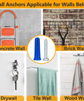 #10-12 Wall Anchors and Screws Kit 220pcs with Plastic Anchors and Galvanized Screws for Concrete Brick Drywall Tile Wood