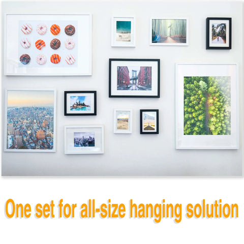 Gallery wall displayed using Assorted Picture Nails Kit 700 Pcs With 1 Inch To 2 Inch Finish Nails For Wall Art Decor Drywall And Wood Silver