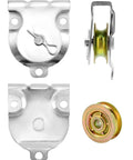Wall Mount Pulleys, 6 Pcs 1-1/2" Ceiling Mount Single Pulley V-Groove Pulley Hardware Accessories for 3/8" Wire or Rope