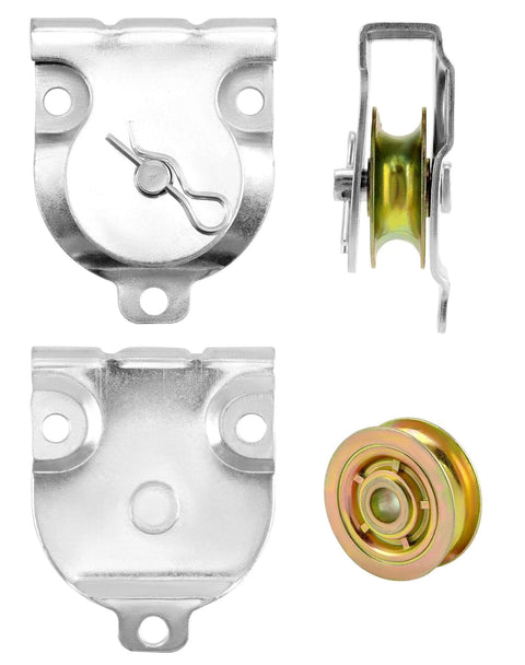 Wall Mount Pulleys, 6 Pcs 1-1/2" Ceiling Mount Single Pulley V-Groove Pulley Hardware Accessories for 3/8" Wire or Rope