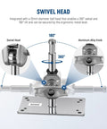 Wall And Ceiling Mount Bracket With Five Eighth Inch Stud And 360 Degree Swivel Ball Head showing swivel head details