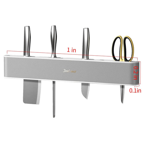Wall-Mounted Knife Holder Organizer - No Drilling Premium Material Kitchen Storage for Utensils, Spices & Towels in Black & White