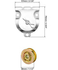 Wall Mount Pulleys, 6 Pcs 1-1/2" Ceiling Mount Single Pulley V-Groove Pulley Hardware Accessories for 3/8" Wire or Rope, Working Load 420 Lbs showing detailed measurements