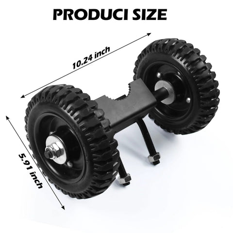 Wall Mounted Rolling Gate Hardware Kit For Chain Link And Sliding Gates With 6 Inch Wheel Carriers shown with size markers