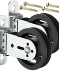 Gym Pulley Blocks,3.46in/90mm Wall Mount Fixed Pulley Wheel Rotation 180 Degree,for Gym Pulley System, Gym Equipment, DIY Home Projects(2 Pcs)