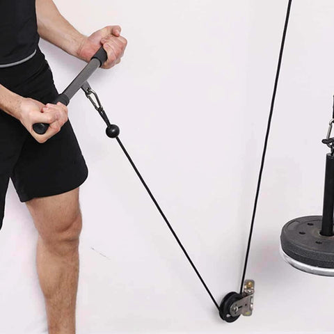 Person using Gym Pulley Blocks,3.46in/90mm Wall Mount Fixed Pulley Wheel Rotation 180 Degree,for Gym Pulley System