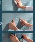 Installation steps for Multifunctional Kitchen Utensils Wall Mounted Organizer Box on smooth tiles