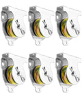 Wall Mount Pulleys, 6 Pcs 1-1/2" Ceiling Mount Single Pulley V-Groove Pulley Hardware Accessories for 3/8" Wire or Rope, Working Load 420 Lbs