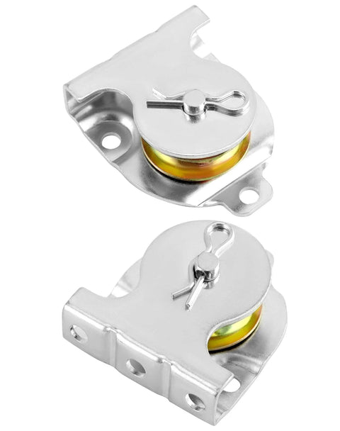 Wall Mount Pulleys, 6 Pcs 1-1/2" Ceiling Mount Single Pulley V-Groove Pulley Hardware Accessories for 3/8" Wire or Rope, Working Load 420 Lbs