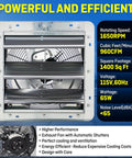 Front view of Beefy 12 Inch Wall Mounted Shutter Exhaust Fan with Automatic Shutter, 960 CFM, for garage and shop ventilation.