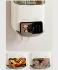 Wall Mounted Cutlery Holder - Kitchen Utensil Storage Box with Lid, Chopstick Container, Dustproof Spoon Organizer with media display