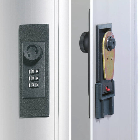 Wall Mounted Key Cabinet With Combination Lock in Heavy Duty Brushed Aluminum Box for Mega Secure Easy Key Organization