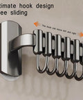 Kitchen Hooks Utensil Holder Wall Utensil Rack Kitchen Hooks for Utensils Kitchen Rail with Hooks Utensil Hooks,Black,45cm, close-up view