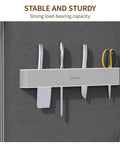Wall-Mounted Knife Holder Organizer - No Drilling Premium Material Kitchen Storage for Utensils, Spices & Towels - Black & White.
