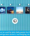 60 Pcs Neodymium Disc Magnets With Mounting Hole 3 Mm Heavy Duty Rare Earth Magnets holding framed photos on blue wall