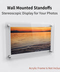 Acrylic photo display with 20 Pack Standoff Screws 1 Inch Diameter And 1 Inch Length Stainless Steel With Brushed Nickel Finish installed