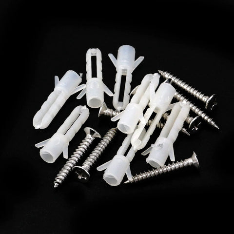 Clear Acrylic Sign Standoffs Half Inch By Half Inch with Four Millimeter Cap and Eleven By Seven Point Five Millimeter Thread screws and anchors