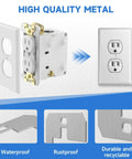 10 Pcs Wall Plate Spacer, Spacers for Electrical Outlets, showing metal flush fit leveling plates for fixing loose outlets.