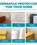 STRONGEST HOME Wall Protector for Door Knobs, clear adhesive bumpers on walls, tiles, fridges, furniture, toilet seats, tables.