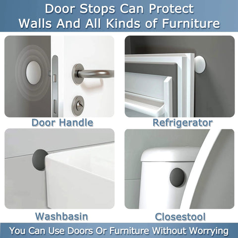 Door Stopper Wall Protector Self Adhesive Cushion Silencer Soft Rubber Bumper Guard For Doorknobs And Handles In Home And Office Noise Reduction Easy Install With Strong Sticky Backing No Residue Durable Silica Gel Cushion For Quiet Rooms installed on surfaces like doors and furniture