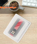 Top view of 10-Piece Pro-Grade Silicone Mold Protective Covers For Bracelets on a desk with coffee and keyboard