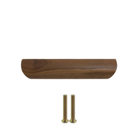 Walnut Wood Drawer Pulls Set Of 6 Solid Wood Furniture Handles With 5.04 Inch Hole Centers 128mm And 6.18 Inch Length 157mm