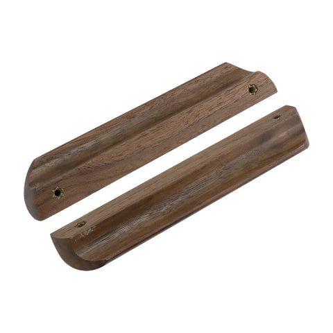 Walnut Wood Drawer Pulls Set Of 6 Solid Wood Furniture Handles With 5.04 Inch Hole Centers 128mm And 6.18 Inch Length 157mm