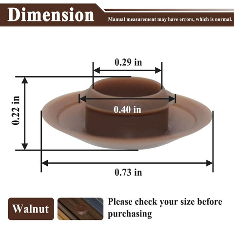 Dimensions of walnut plastic door sill cap from 20Pcs Threshold Screw Covers for Door Sill Cap, Door Threshold Plugs for Hiding Screws, Plastic