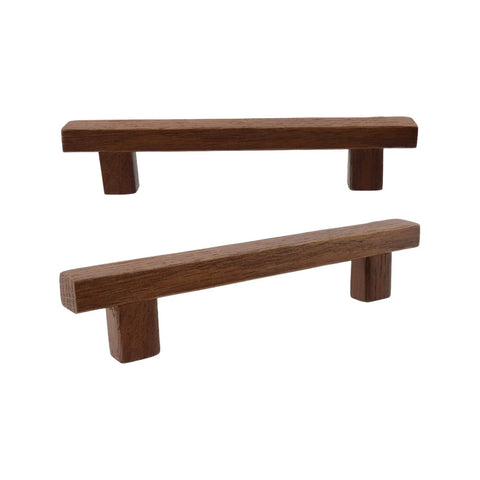 Walnut Wood Drawer Pulls 12 Pack 178mm Long Center To Center 128mm 5 Inch Wooden Handles side view