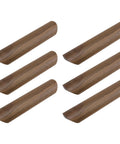 Walnut Wood Drawer Pulls Set Of 6 Solid Wood Furniture Handles With 5.04 Inch Hole Centers 128mm And 6.18 Inch Length 157mm