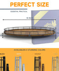Dimensions and color options for the Walnut Wood 18 Inch Lazy Susan Turntable Organizer for Cabinet and Countertop.