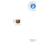 Walnut Three Eighth Inch Flat Head Wood Plugs For Furniture Pack Of 25 Conceal Screw Holes With Flush Finish No Hassle Install Durable Wooden Plugs By Woodpeckers Set, showing a single plug with dimensions.
