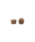 Walnut Three Eighth Inch Flat Head Wood Plugs For Furniture Pack Of 25 showing two wooden plugs front and side view